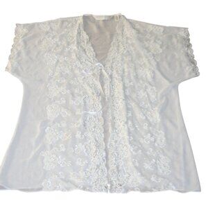 Victoria’s Secret Gold Label Bridal Sheer Lace Kimono Robe Med Wedding Trousseau